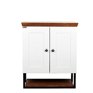 Gabinete Banheiro Nordic 60cm Parte Baixo Sem Cuba - Branco