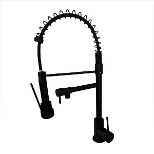 Torneira Gourmet Cozinha 50cm Monocomando Flex Bancada - Preto