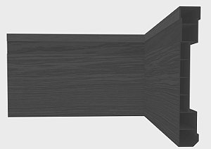 Rodapé de Pvc Plasbil Nobre 10cm Barra 2,4m - Preto Relevo