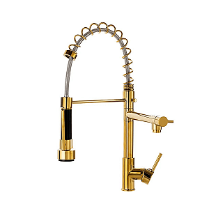 Torneira Gourmet 50cm Monoc Cozinha Bancada F1006g - Dourada