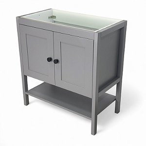 Gabinete Banheiro Hudson 2 Portas 80cm Mazzu Sem Pia - Cinza
