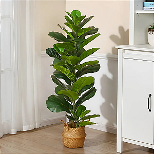 Ficus Lyrata Artificial Grande Planta Permanente Com 1.30cm Planta Realista