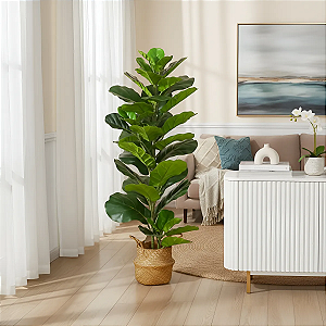 Ficus Lyrata Artificial Planta Grade Realista 1 Metro Decoração Sala