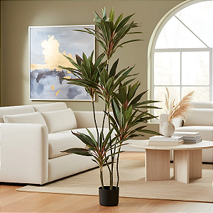 Planta Artificial Dracena Borda Vermelha Decoração 1.50m