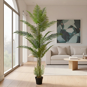 Palmeira Artificial Para Decoração Planta Realista Com 2.10m