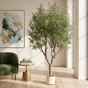 Oliveira Artificial Grande Árvore Realista Com Frutos 2.80m