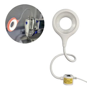 Luminária Redonda Lampada 20 LED Haste Flexível Luz Branca