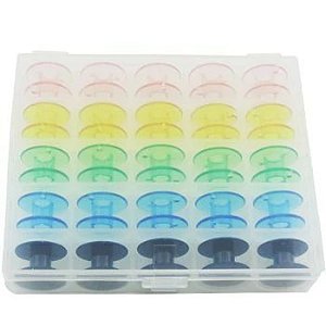 Estojo com 25 Carretilhas Baixa Plásticas Coloridas