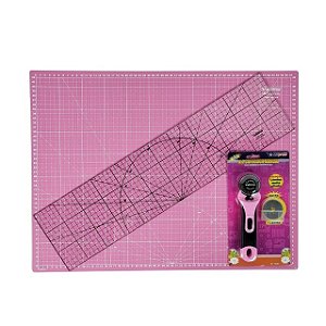 Kit Iniciante Base De Corte 60X45 Régua 15x60 Cortador 45mm