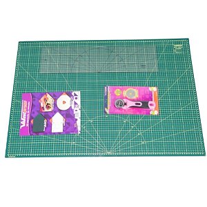 Kit Iniciante Base De Corte 90X60 Régua 15x60 Cortador 45mm