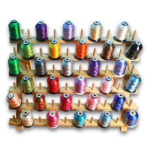 Porta Carretel de Linhas Feito de Madeira