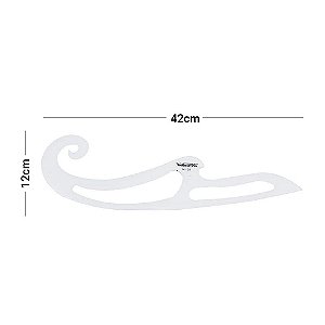 Régua Curva Francesa Acrílico 42 x 12 CM