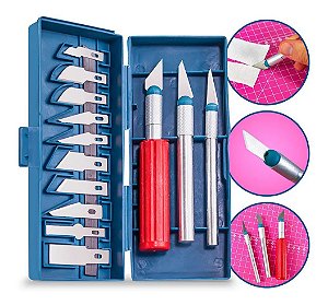 Kit Estilete Precisão Tipo Bisturi Para Cortes Precisos em Patchwork Scrapbook Artesanato