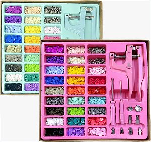 Kit Alicate de Pressão 3 Em 1 + 250 Botões de Plástico + Ilhós + Botões de Metal
