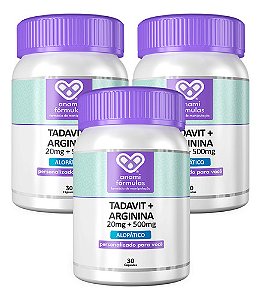 Kit 3 Tadavit ® 20mg + Arginina 500mg | 30 Cápsulas - Supple