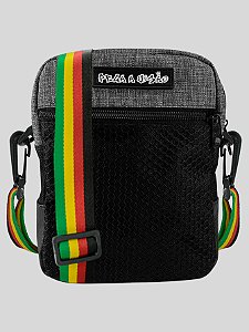 Bolsa De Ombro Mini Bolsa Pochete Necessaire Transversal Masculina Cinza Alça Re