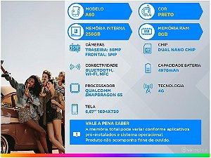 Smartphone OPPO A60 256GB Preto 8GB