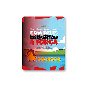 QUADRO DE METAL M - NERDUCKS - UM DELES A FORÇA DESPERTOU - DEGRADE VERMELHO