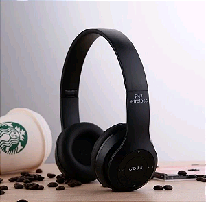 Fone De Ouvido P 47 Wireless Bluetooth Headphone Preto