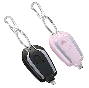Carregador de Celular de emergência portátil chaveiro 1500 mah TIPO C