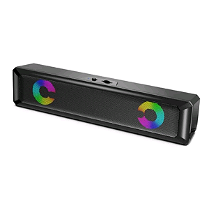 Caixa de Som Soundbar Profissional Iluminação LED Gamer Computador PC Notebook Tv P2/USB