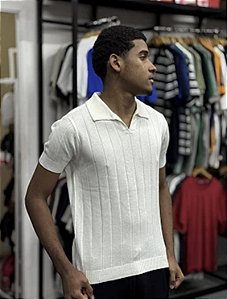 Polo Tricot Canelada Off-White