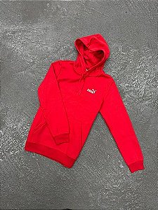 MOLETOM PUMA LOGO BORDADO VERMELHO