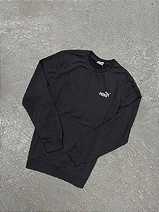 Moletom Puma Gola Careca Essentials Small Preta