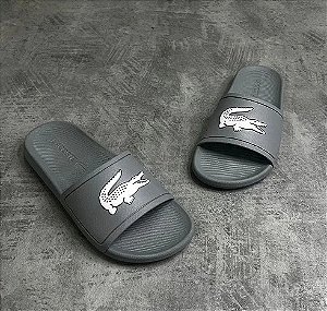 Chinelo Lacoste Croco - Cinza