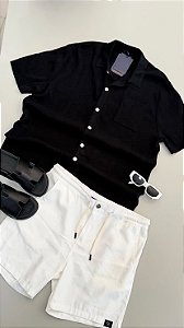 Camisa Louis Vuitton Minimal Black – Elegância Casual Premium Short Comfort White – Versatilidade e Estilo