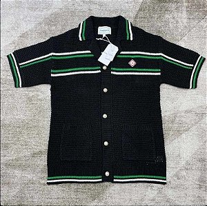 Conjunto Casa Blanca Crochê Preto e Verde