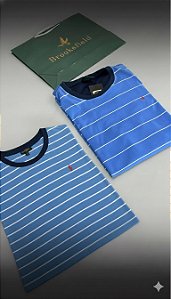 Brookfield – Duo de Camisetas Azul Royal Listrado