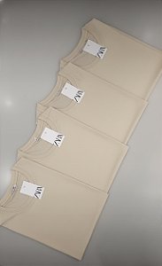 Camisetas Básica Zara Classic Europa Bege