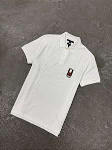 POLO TOMMY HILFIGER CLÁSSICA BANDEIRA EST.1985 BRANCA