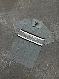 POLO TOMMY HILFIGER REGULAR FIT NEW YORK CINZA