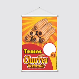 Banner Vertical Promocional 40x60cm - CHURROS RECHEADO - Divulgação