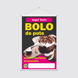 Banner Vertical Promocional 40x60cm - BOLO DE POTE e Aceitamos Encomendas - WhatsApp Contato