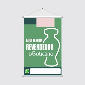 Banner/Placa de Divulgação Revendedor O Boticário Original - 40x60cm com Espaço para WhatsApp