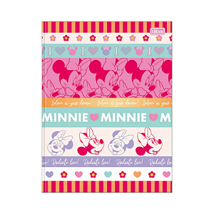 Caderno Minnie Mouse 80 Folhas – Brochurão com Capa Dura