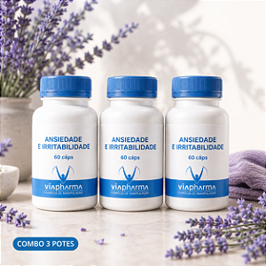 Combo de 3 Potes de Ansiedade e Irritabilidade 60 Cápsulas