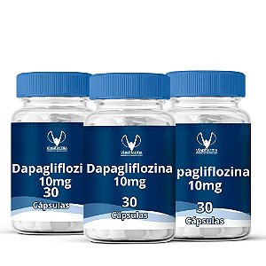 Combo de 3 potes de Dapagliflozina 10mg 30 Cápsulas