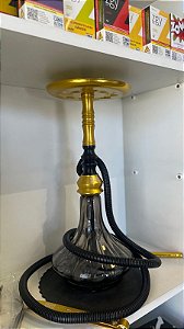 Narguile Completo Grande Preto e Dourado