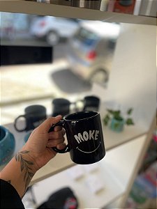 Caneca Moke Preta de Cerâmica 350ml