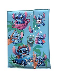 Caderno A5 Stitch Almofadado com Fecho Magnético