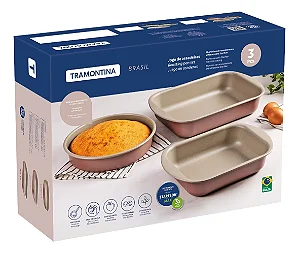 Jogo de Assadeiras Tramontina Starflon Max 3 peças Mocaccino