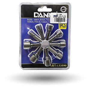 Jogo De Ponteiras Soquete Canhão 5-13mm 9 Peças