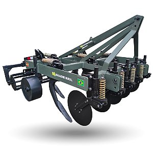 Subsolador Mega Rural 05 Hastes Desarme Aut. C/Disco Roda e Rolo Destorroador