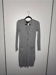 Casaco Forever 21 Longo Cinza Feminino P