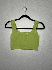 Cropped Básico Verde Mulher Casual P