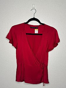 Blusa Vermelha Zara P Feminina Elegante